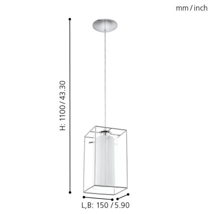 Eglo 94377 - Ljuskrona LONCINO 1 1xE27/60W/230V