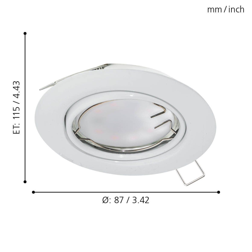 Eglo - SET 3x LED Infälld belysning PENETO 3xGU10-LED/5W/230V