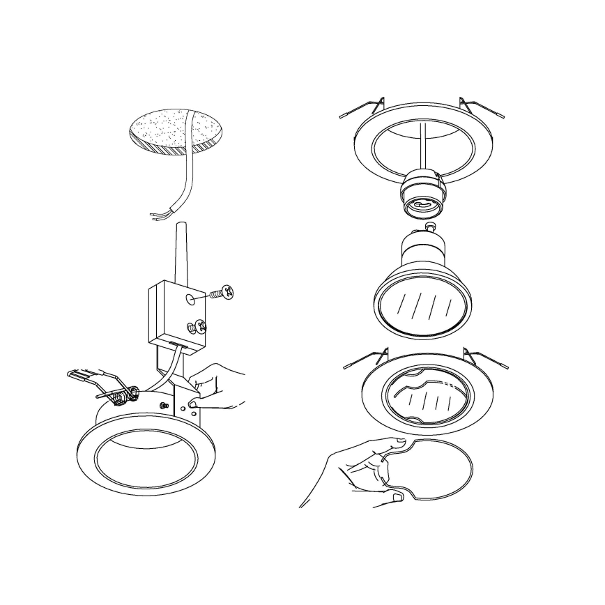 Eglo - SET 3x LED Infälld belysning PENETO 3xGU10-LED/5W/230V