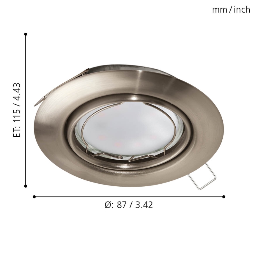 Eglo - SET 3x LED Infälld belysning PENETO 3xGU10-LED/5W/230V