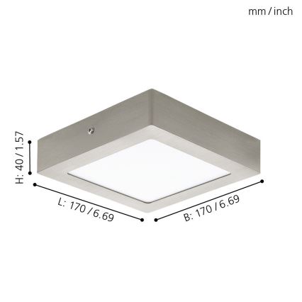 Eglo 94524 - LED Takbelysning FUEVA 1 LED/10.9W/230V