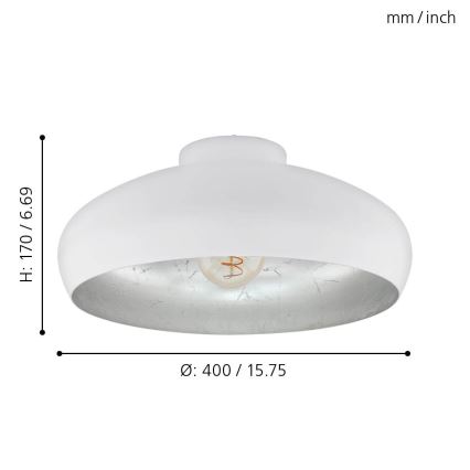 Eglo 94548 - Takbelysning MOGANO 1xE27/60W/230V