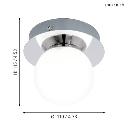 Eglo 94626 - LED Badrumsbelysning MOSIANO 1xLED/3.3W/230V
