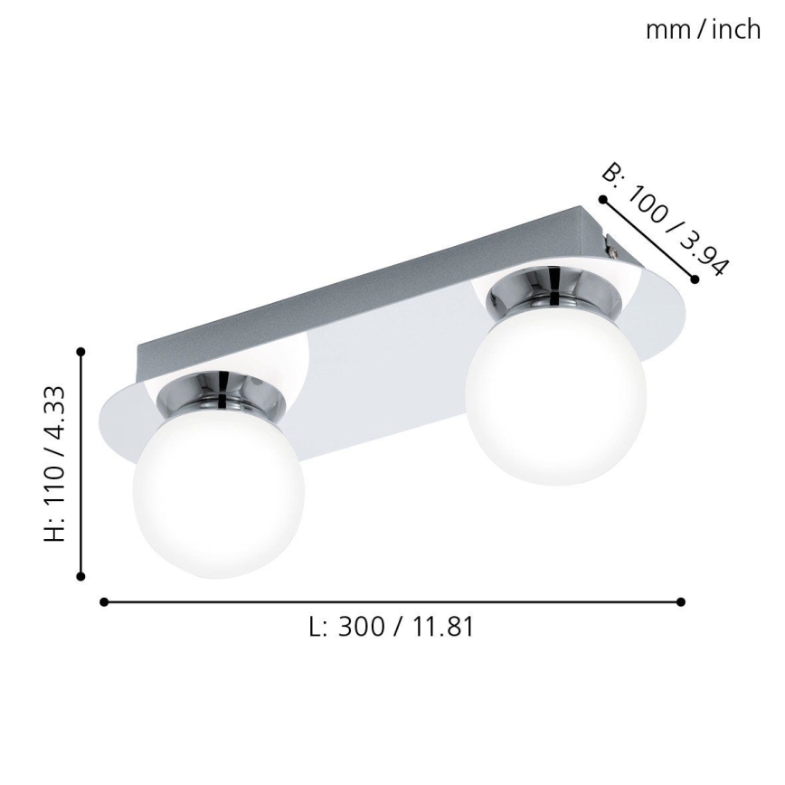 Eglo 94627 - LED Badrumsbelysning MOSIANO 2xLED/3.3W/230V