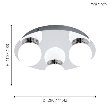 Eglo 94629 - LED Badrumsbelysning MOSIANO 3xLED/3.3W/230V