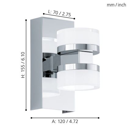 Eglo 94651 - LED Badrum Väggbelysning ROMENDO 2xLED/4,5W/230V