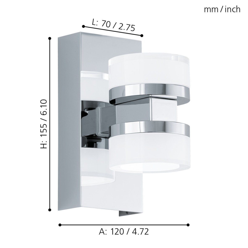 Eglo 94651 - LED Badrum Väggbelysning ROMENDO 2xLED/4,5W/230V