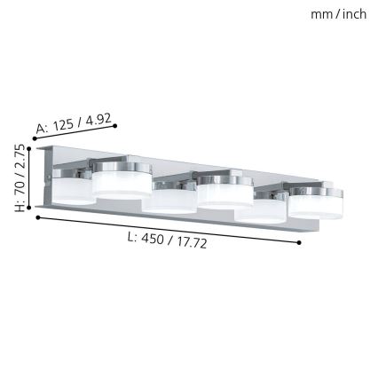 Eglo - LED badrumsvägglampa 3xLED/4,5W/230V IP44