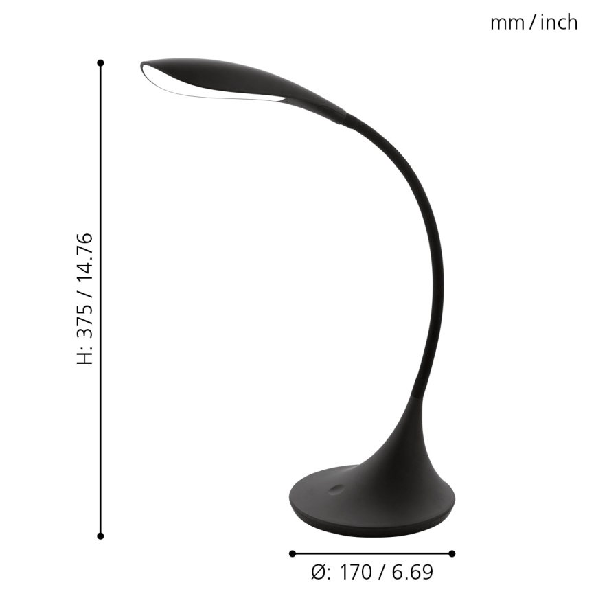 Eglo 94673 - LED Dimbar Bordslampa DAMBERA 1xLED/4.5W/230V svart