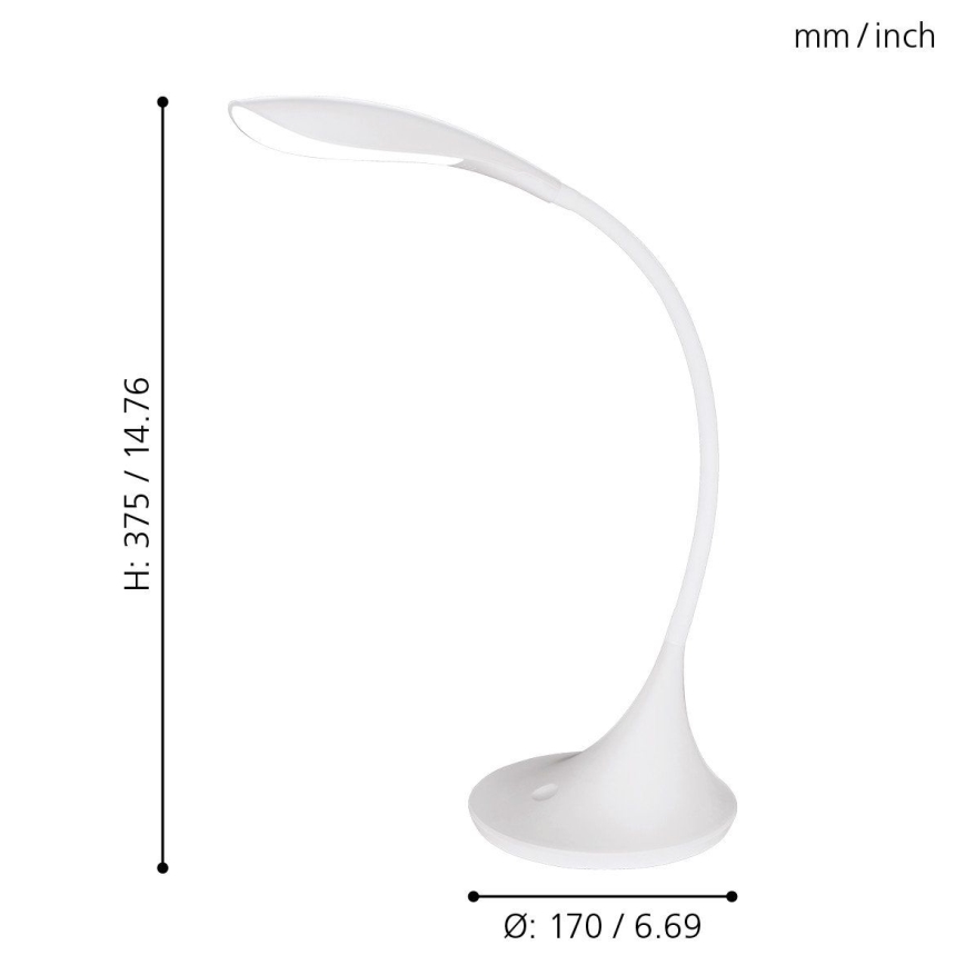 Eglo 94674 - LED Dimbar Bordslampa DAMBERA 1xLED/4.5W/230V vit