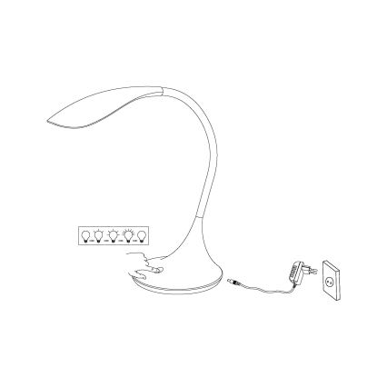 Eglo 94674 - LED Dimbar Bordslampa DAMBERA 1xLED/4.5W/230V vit