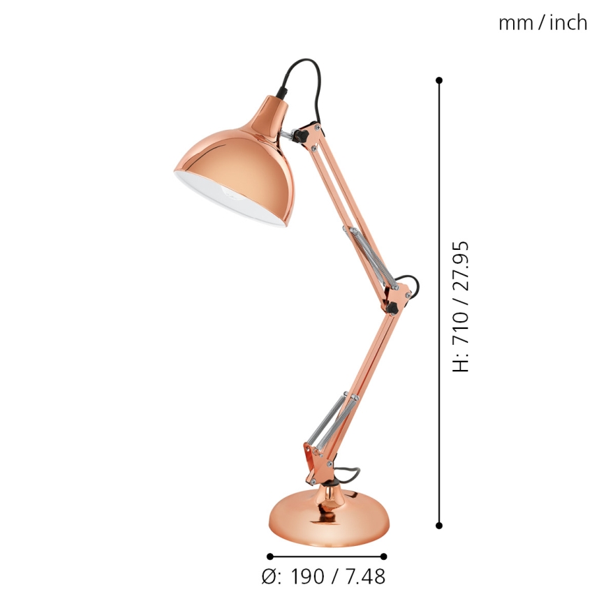 Eglo 94704 - Bordslampa BORGILLIO 1xE27/40W/230V