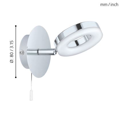 Eglo 94756 - LED Badrumsbelysning GONARO 1xLED/3.8W/230V