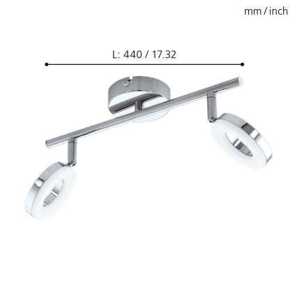 Eglo 94757 - LED Badrumsbelysning GONARO 2xLED/3.8W/230V