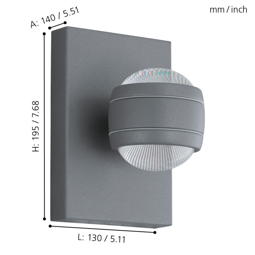 Eglo 94796 - LED Utomhusbelysning SESIMBA 2xLED/3.7W/230V