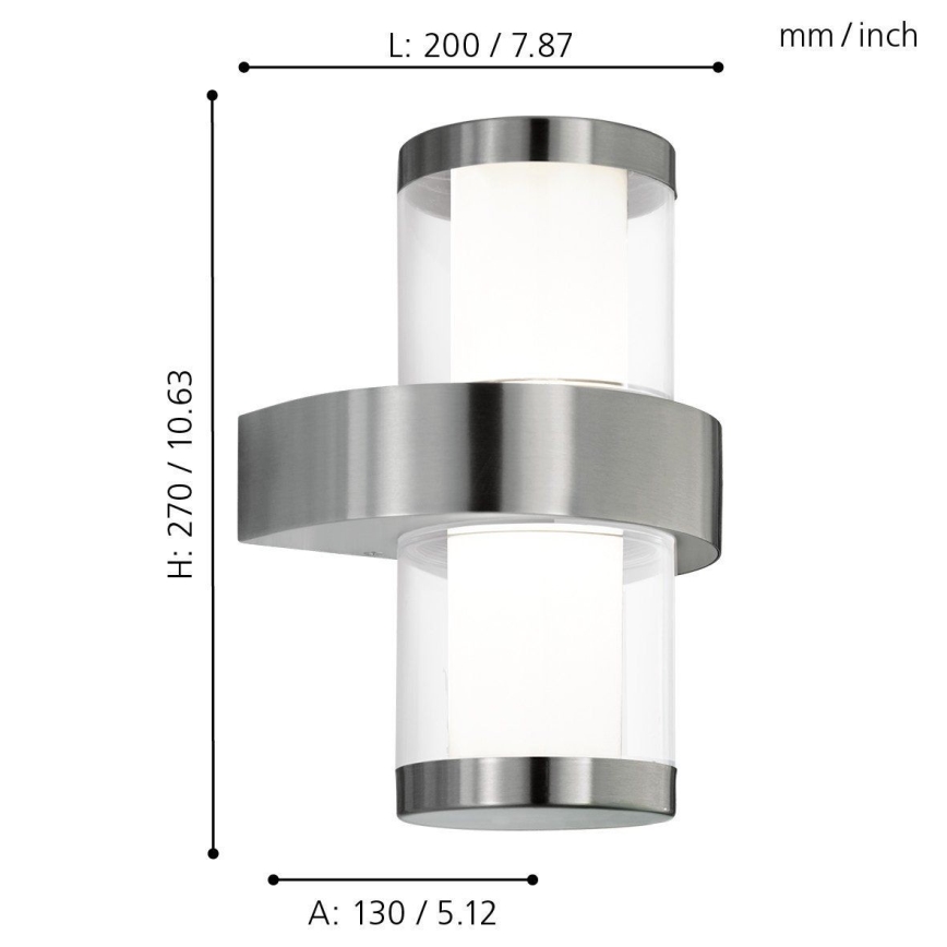 Eglo 94799 - Utomhus Väggbelysning BEVERLY 1 2xLED/3,7W/230V IP44