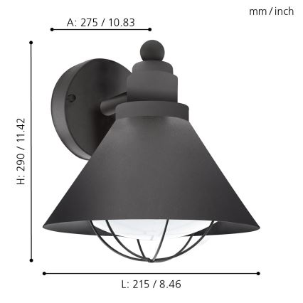 Eglo 94805 - Utomhusbelysning BARROSELA 1xE27/40W/230V