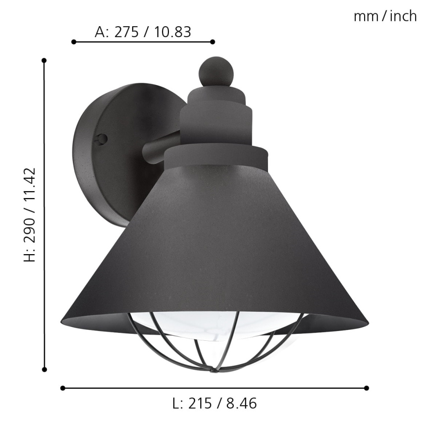 Eglo 94805 - Utomhusbelysning BARROSELA 1xE27/40W/230V