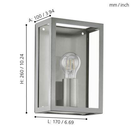Eglo 94827 - Utomhusbelysning ALAMONTE 1xE27/60W/230V