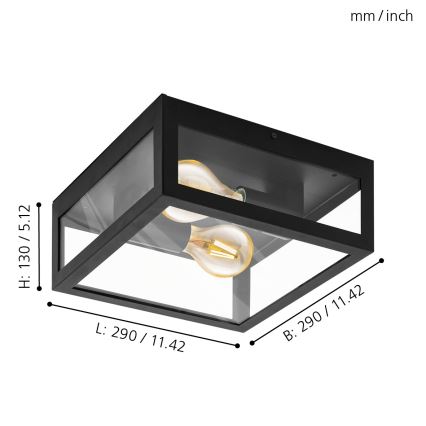 Eglo 94832 - Utomhusbelysning ALAMONTE 1 2x60W