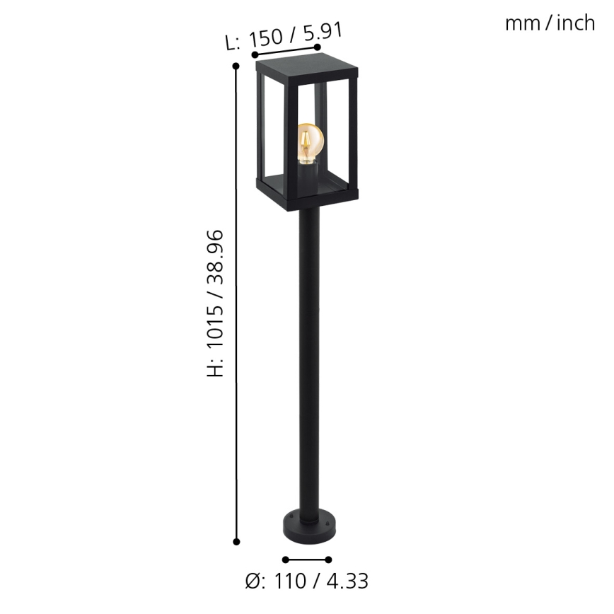 Eglo 94833 - Utomhusbelysning ALAMONTE 1 1xE27/60W/230V