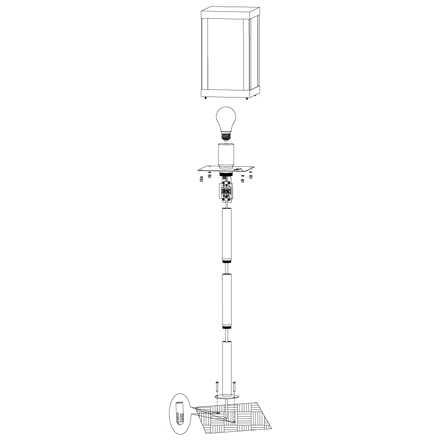 Eglo 94833 - Utomhusbelysning ALAMONTE 1 1xE27/60W/230V
