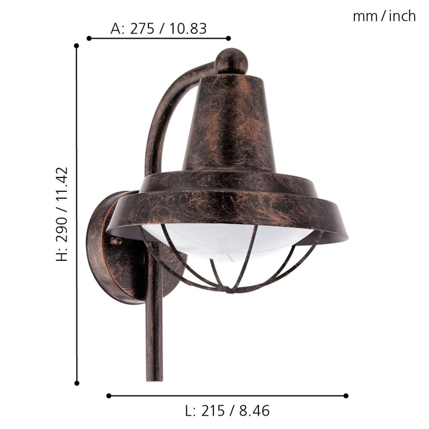Eglo 94838 – LED Utomhusbelysning COLINDRES 1×E27/8,5W/230V IP44