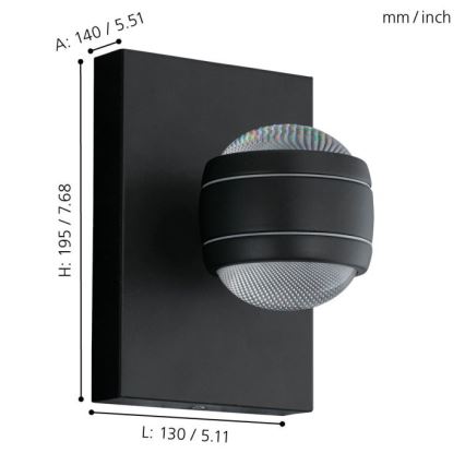 Eglo - LED utomhusbelysning 2xLED/3,7W/230V IP44