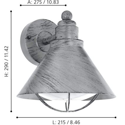 Eglo 94859 - Utomhusbelysning BARROSELA 1xE27/40W/230V IP44