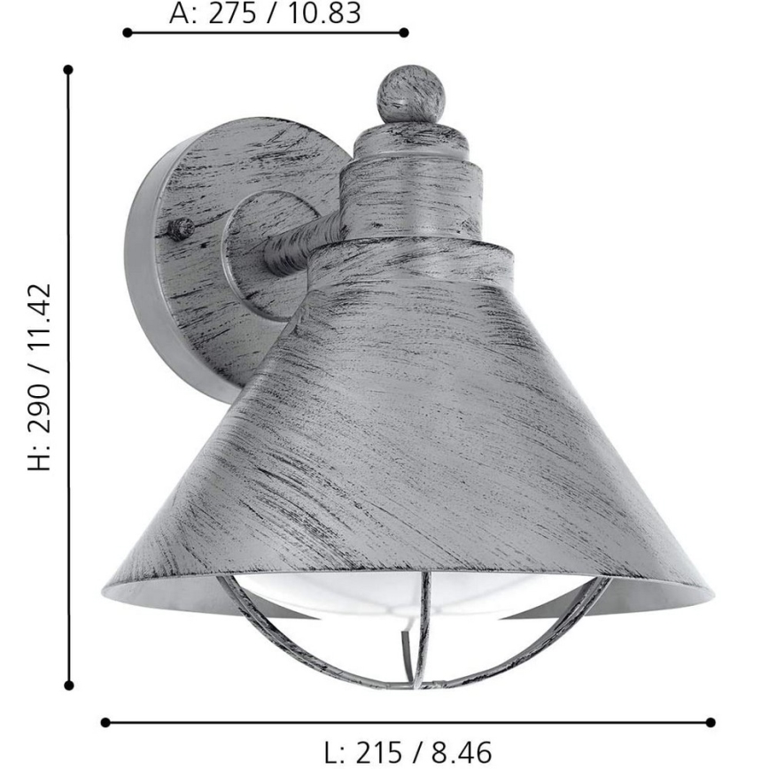 Eglo 94859 - Utomhusbelysning BARROSELA 1xE27/40W/230V IP44