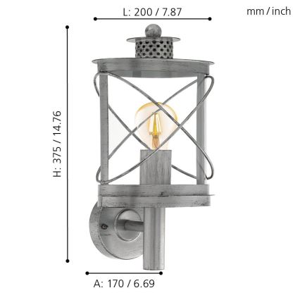 Eglo 94865 - Utomhusbelysninging HILBURN 1xE27/60W/230V
