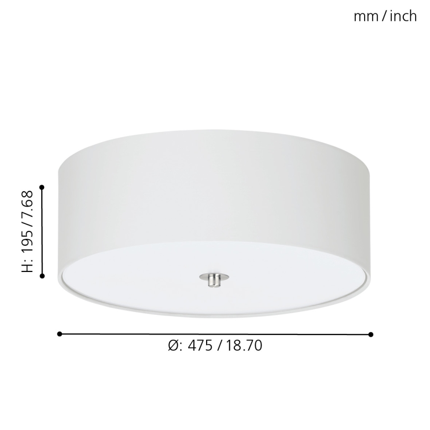 Eglo 94918 - Takbelysning PASTERI 3xE27/60W/230V