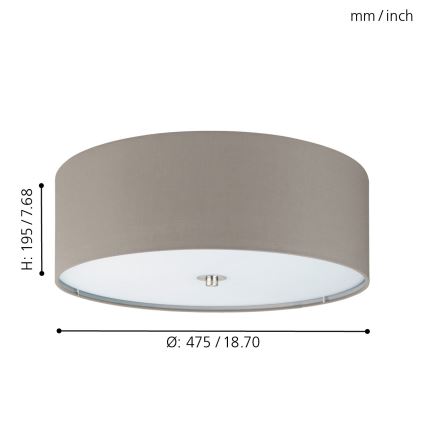 Eglo 94919 - Takbelysning PASTERI 3xE27/60W/230V