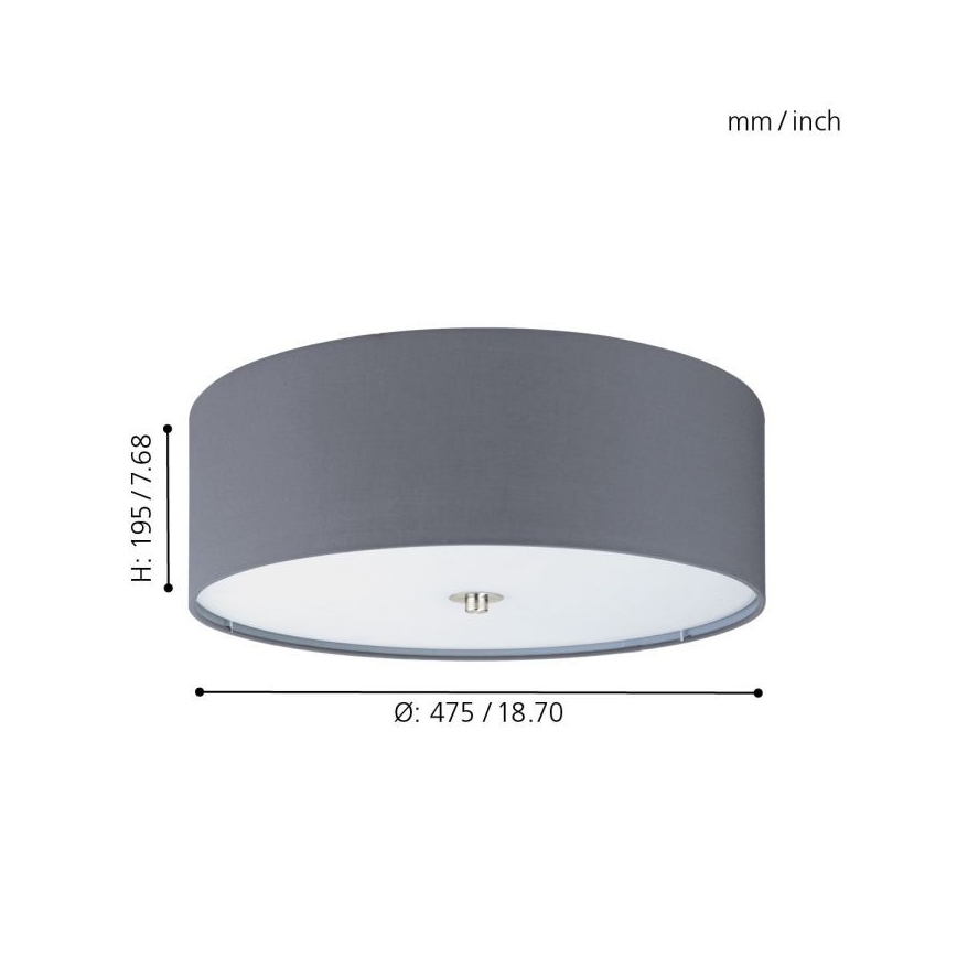 Eglo 94921 - Takbelysning PASTERI 3xE27/60W/230V