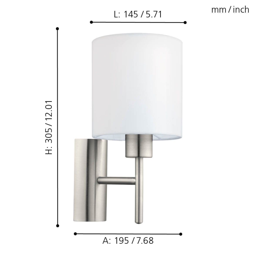 Eglo - Vägglampa 1xE27/60W/230V