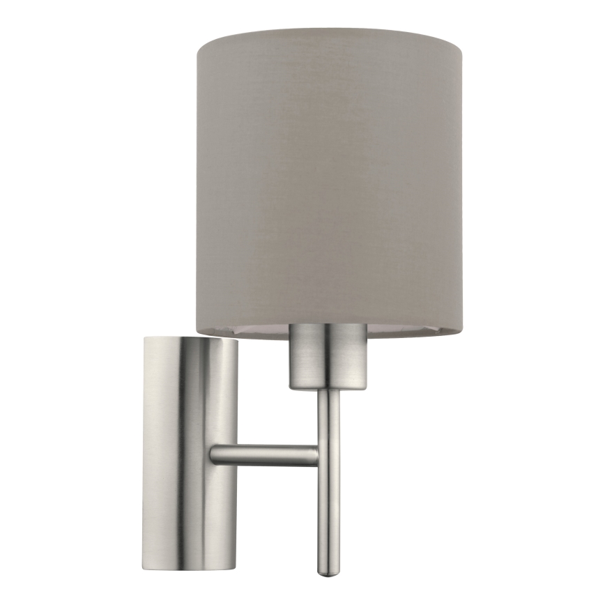 Eglo - Vägglampa 1xE27/60W/230V taupe