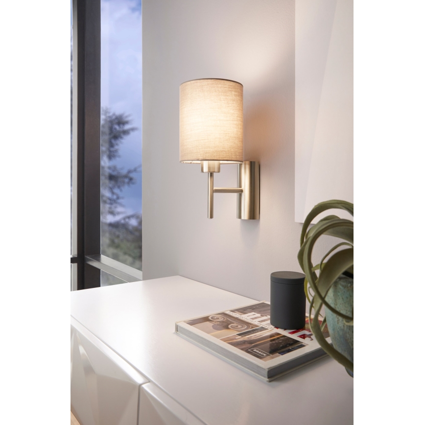 Eglo - Vägglampa 1xE27/60W/230V taupe