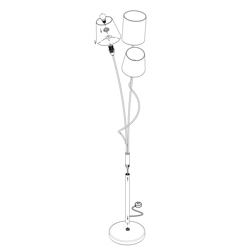 Eglo 94995 - Golvlampa MARONDA 3xE14/40W/230V