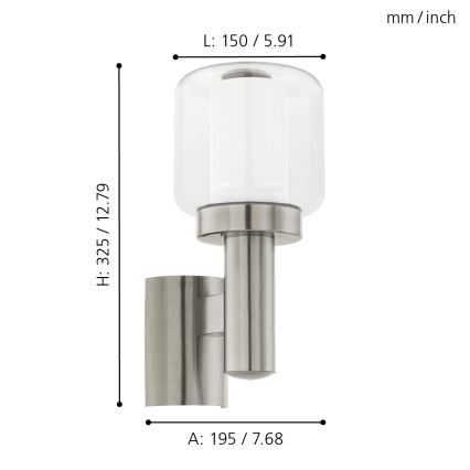 Eglo 95016 - Utomhus Väggbelysning POLIENTO 1xE27/40W
