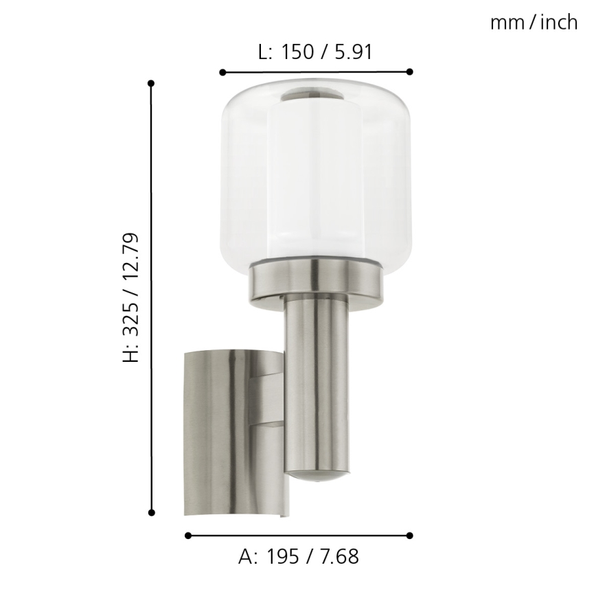 Eglo 95016 - Utomhus Väggbelysning POLIENTO 1xE27/40W