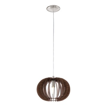 Eglo 95023 - Pendellampa på kabel STELLATO 1xE27/60W/230V Ø 30 cm brun