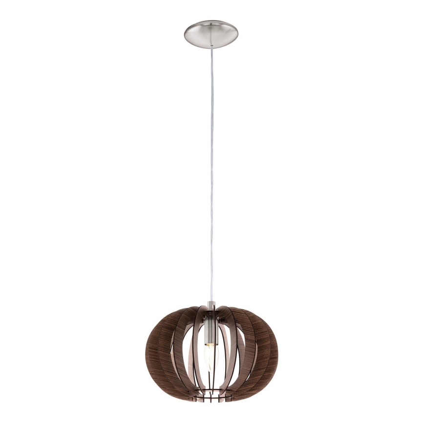 Eglo 95023 - Pendellampa på kabel STELLATO 1xE27/60W/230V Ø 30 cm brun