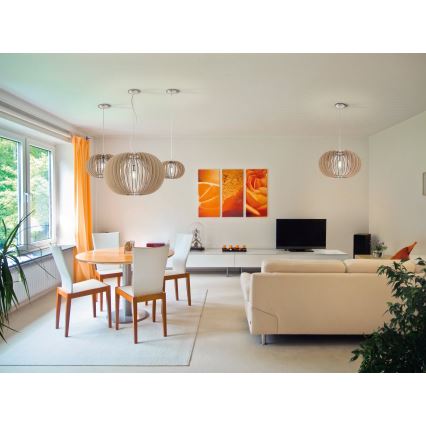 Eglo 95042 - Pendellampa STELLATO på vajer 1xE27/60W/230V Ø70 cm beige