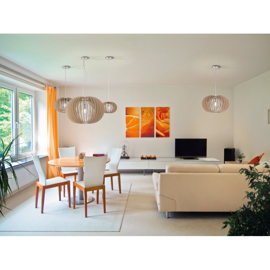 Eglo 95042 - Pendellampa STELLATO på vajer 1xE27/60W/230V Ø70 cm beige