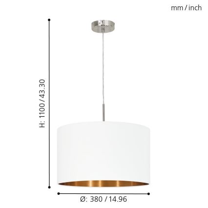 Eglo - Taklampa 1xE27/60W/230V