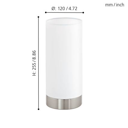 Eglo 95118 - Dimbar Bordslampa PASTERI 1xE27/60W/230V