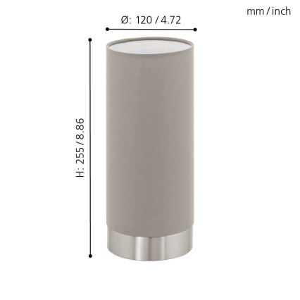 Eglo - Dimbart bordslampa 1xE27/40W/230V taupe