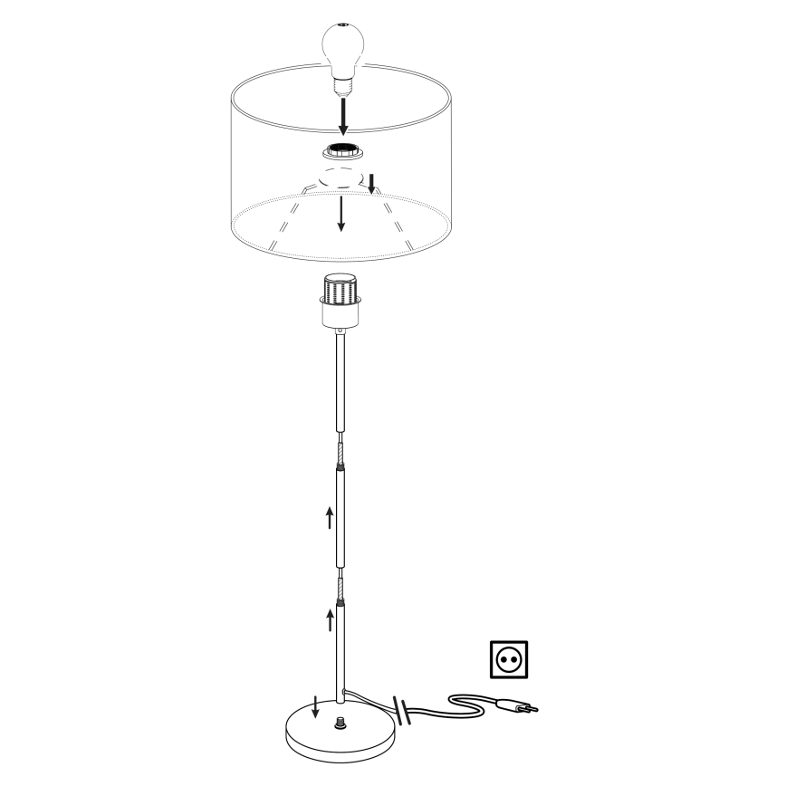 Eglo 95164 - Golvlampa PASTERI 1xE27/60W/230V