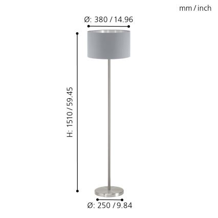 Eglo - Golvlampa 1xE27/60W/230V