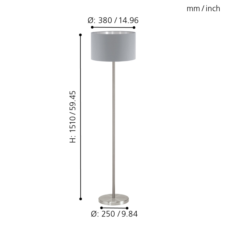 Eglo - Golvlampa 1xE27/60W/230V